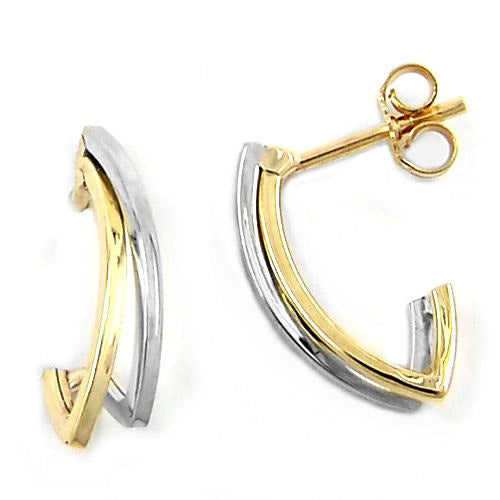 Ohrstecker bicolor rhodiniert Gold 375
