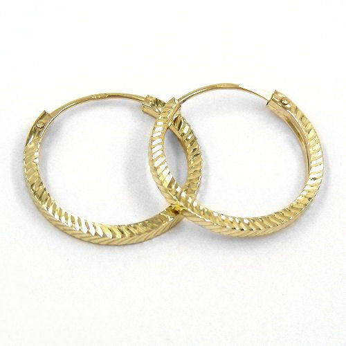 Creolen 17mm diamantiert Gold 375