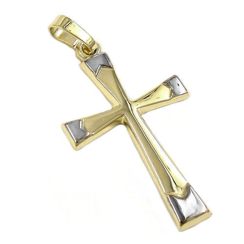 Anhänger Kreuz bicolor Gold 585