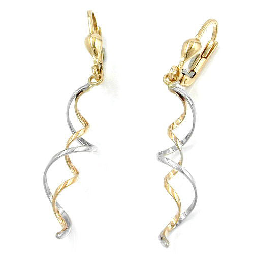 Ohrringe Brisur 2 Spiralen bicolor Gold 375