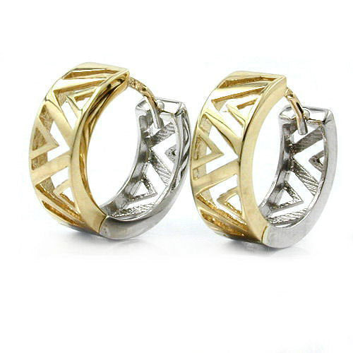 Creolen Gelbgold und Weißgold Gold 375
