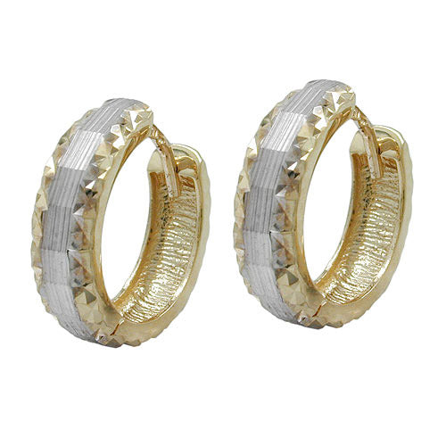 Creolen bicolor diamantiert Gold 375