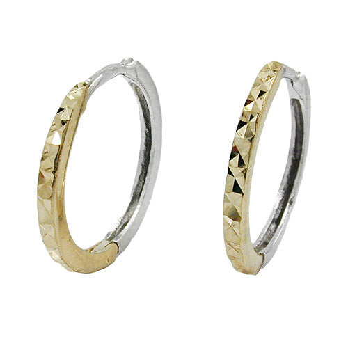 Creolen Gelbgold und Weißgold Gold 375