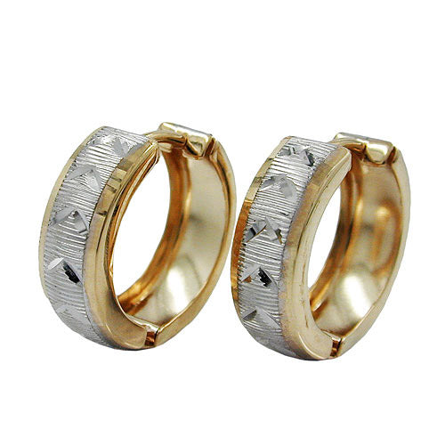 Creolen bicolor diamantiert Gold 375