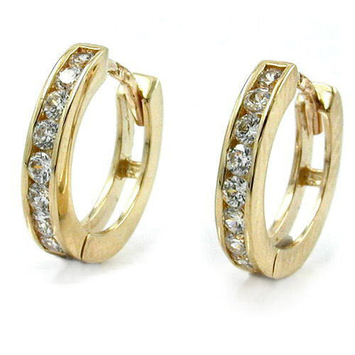 Creolen 11mm mit Zirkonia Gold 375