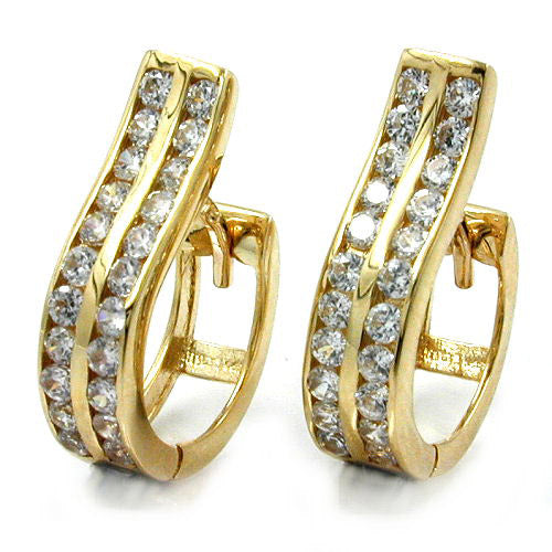 Creolen mit vielen Zirkonia Gold 375