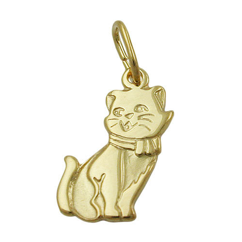 Anhänger Katze teil-mattiert Gold 333