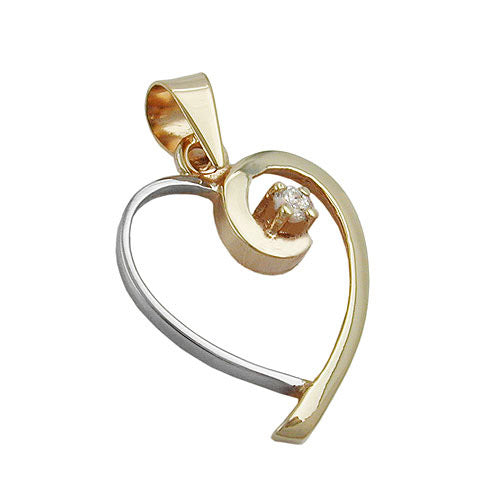 Anhänger Herz bicolor Gold 375