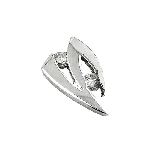Anhänger mit Zirkonia 9Kt Weißgold