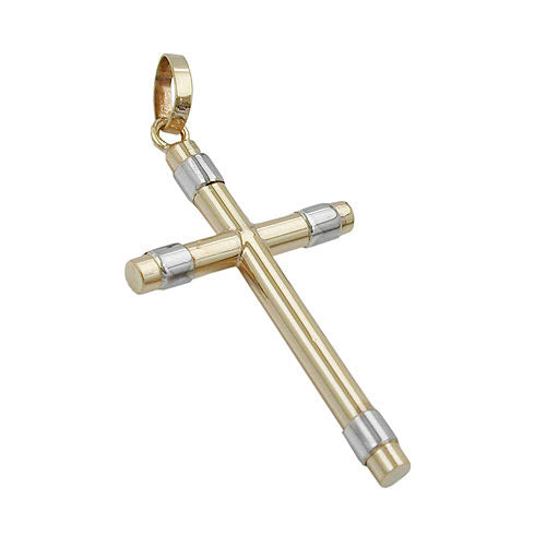 Anhänger Kreuz bicolor Gold 375