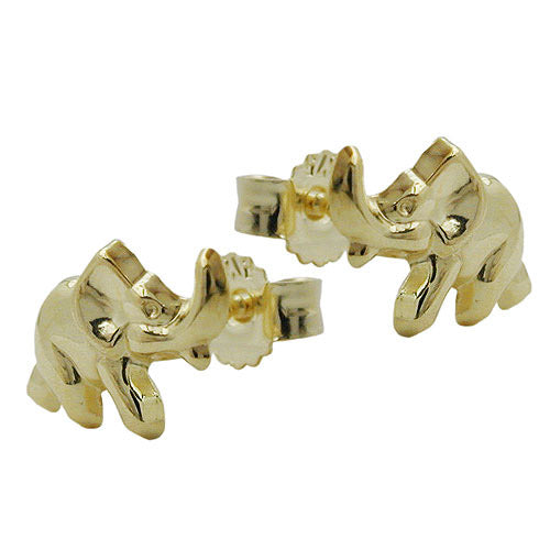 Ohrstecker Elefant glänzend Gold 375