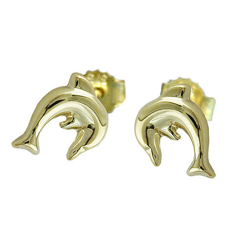 Ohrstecker Delfin glänzend Gold 375