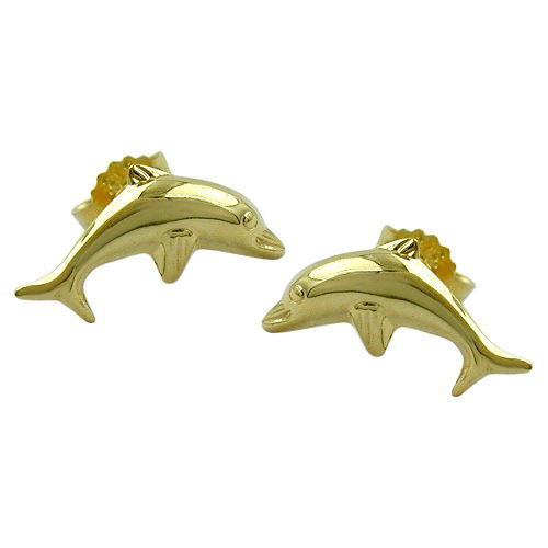 Ohrstecker Delfin glänzend Gold 375
