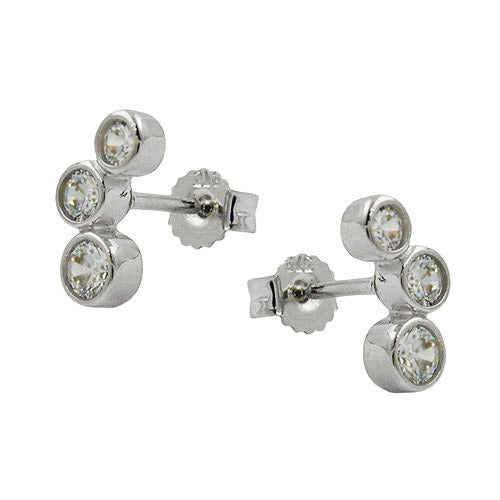 Ohrstecker mit Zirkonia 9Kt Weißgold