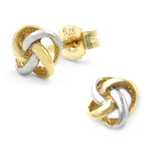Ohrstecker Knoten bicolor Gold 375