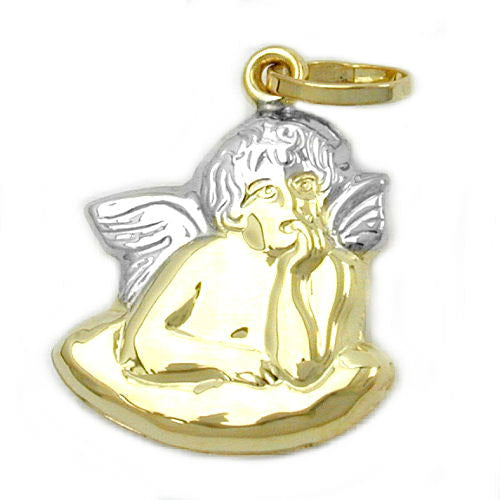 Anhänger 16mm Engel glänzend Gold 375
