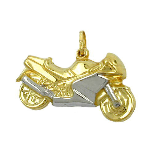 Anhänger 28mm Motorrad bicolor Gold 375