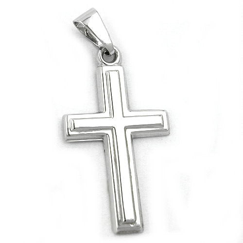 Anhänger Kreuz 9Kt Weißgold