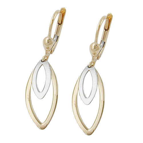 Ohrringe Brisur 2 Ovale bicolor Gold 375