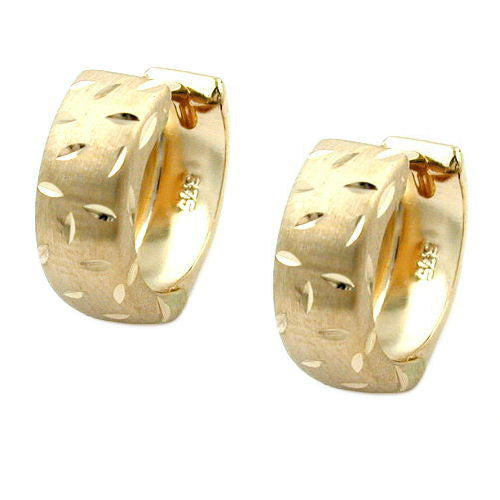 Creolen vorn matt diamantiert Gold 375