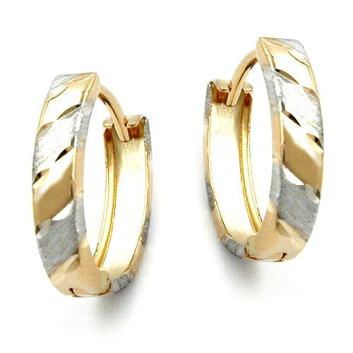 Creolen bicolor diamantiert Gold 375