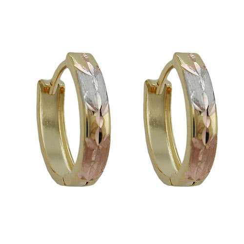 Creolen tricolor diamantiert Gold 375