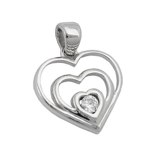 Anhänger Herz Zirkonia 9Kt Weißgold