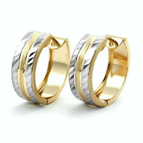 Creolen diamantiert bicolor Gold 375