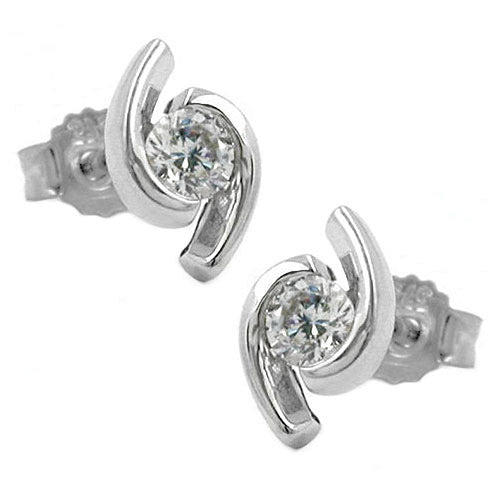 Ohrstecker Zirkonia Weißgold 9Kt
