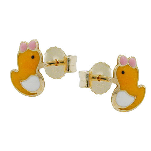 Ohrstecker kleine Ente Gold 375