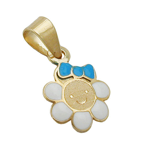 Anhänger Blume mit Gesicht Gold 375