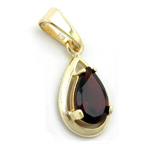 Anhänger Tropfen Granat Gold 375