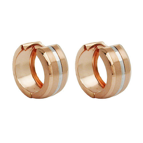 Creolen bicolor mattiert 9Kt Rotgold