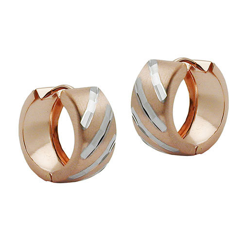 Creolen bicolor matt 9Kt Rotgold