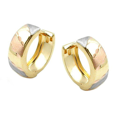 Creolen tricolor diamantiert Gold 375