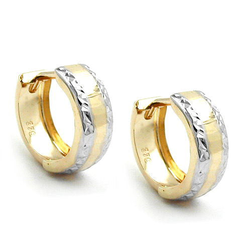 Creolen bicolor diamantiert Gold 375