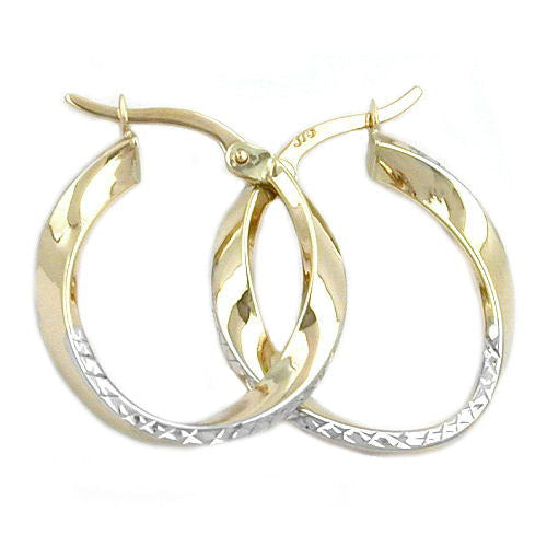 Creolen bicolor diamantiert Gold 375