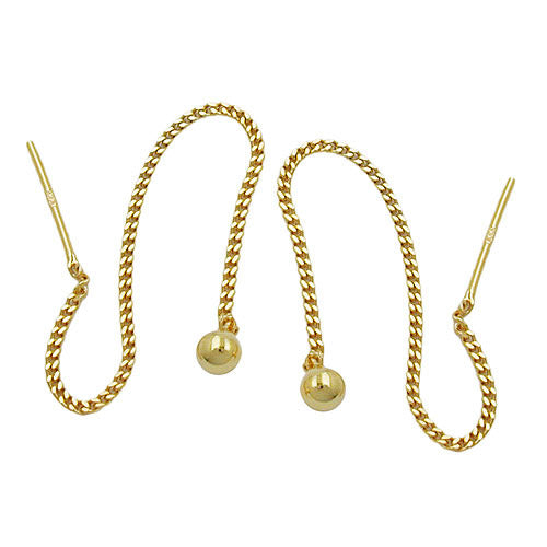 Ohrringe Durchzieher Kette mit Kugel Gold 333