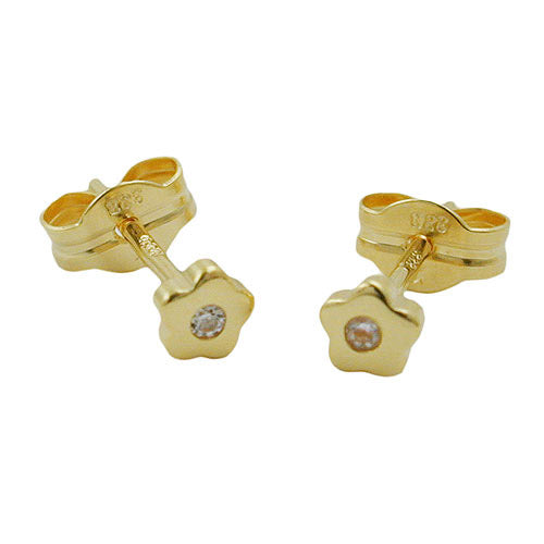 Ohrstecker Blume mit Zirkonia Gold 333