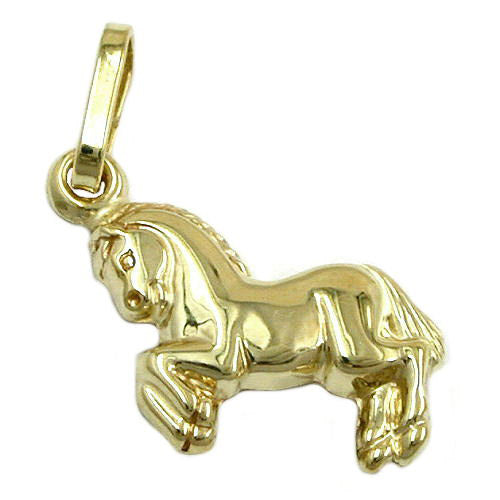 Anhänger Pferd glänzend Gold 333
