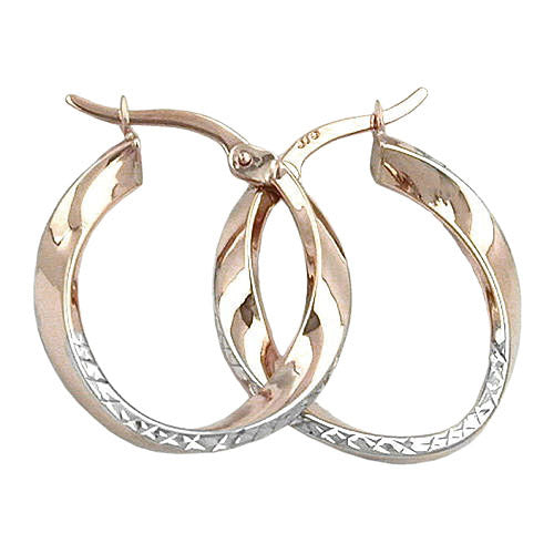 Creolen bicolor diamantiert Gold 375