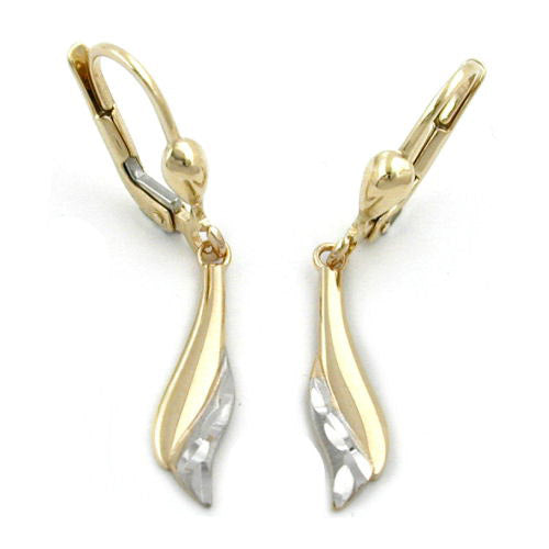 Ohrringe Brisur bicolor gemustert Gold 375