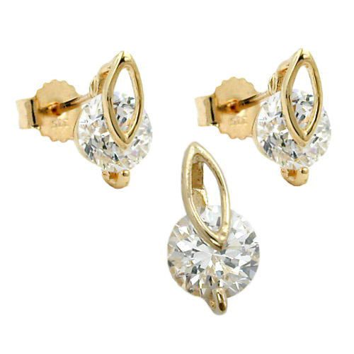 Set Ohrstecker/Anhänger Gold 375