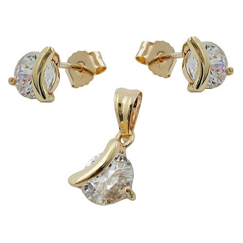 Set Ohrstecker/Anhänger Gold 375