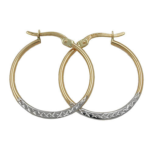 Creolen bicolor diamantiert Gold 375