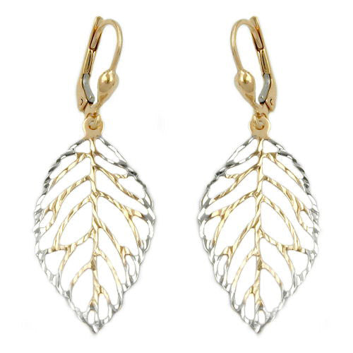 Ohrringe Brisur Blatt durchbrochen Gold 375