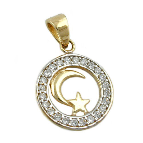 Anhänger Mond/Stern islamisch Gold 375