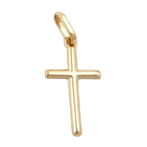 Anhänger Kreuz glänzend Gold 375