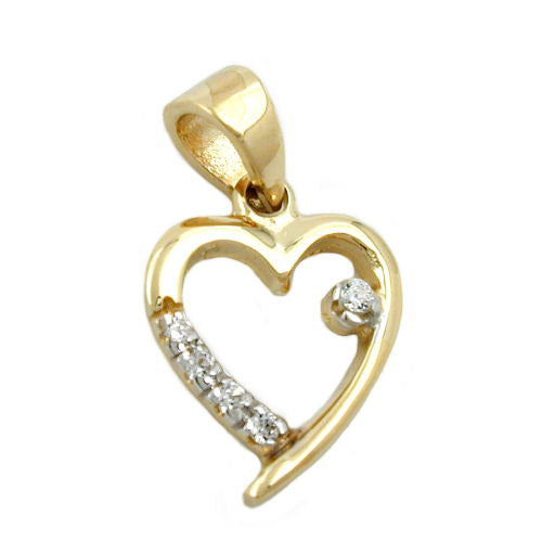 Anhänger Herz mit Zirkonia Gold 375