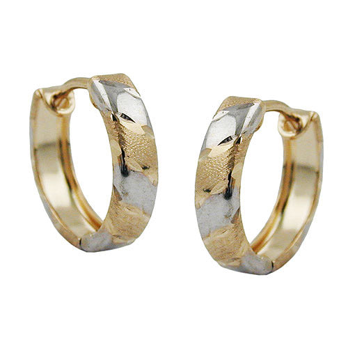 Creolen bicolor diamantiert Gold 375